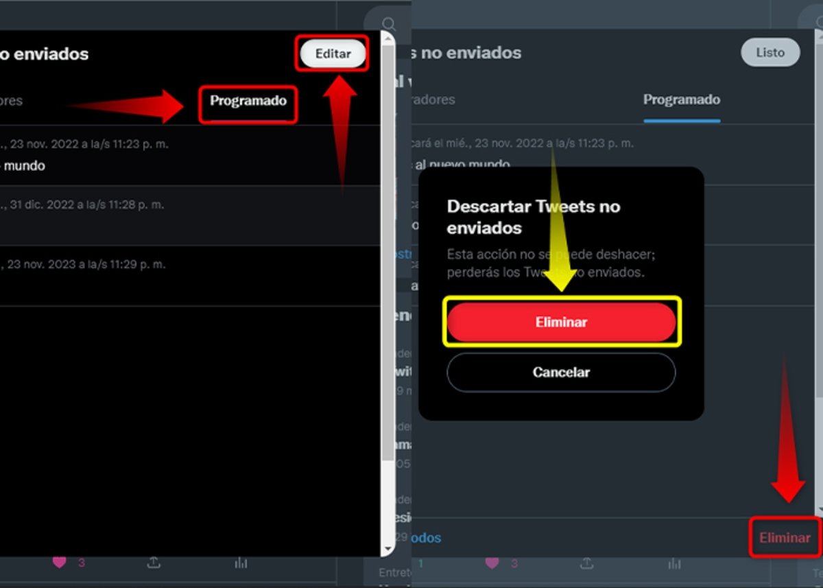 2-Como eliminar tuits programados