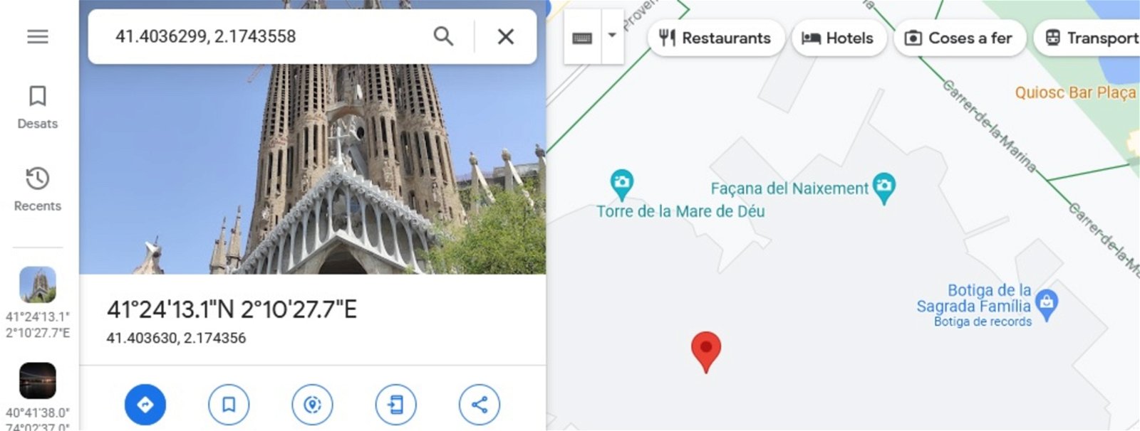 Cómo buscar por coordendas en Google Maps