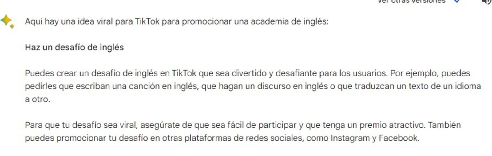 Bard puede darte ideas para crear retos virales en TikTok.