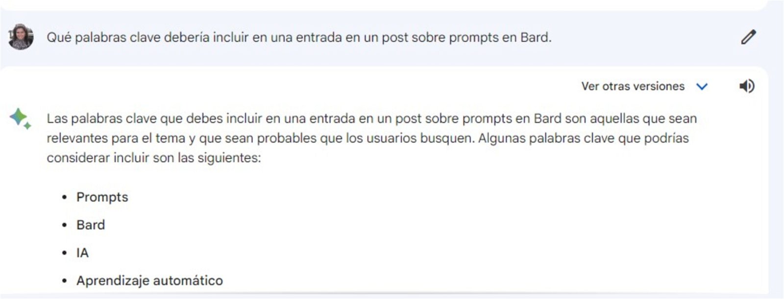 Bard puede darte las palabras clave para tu blog.